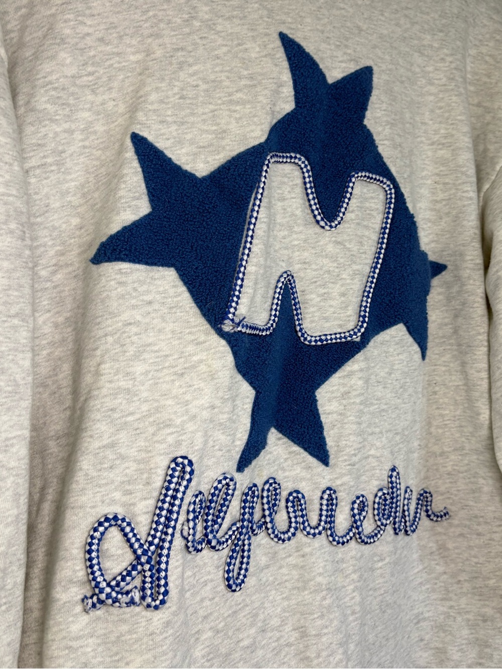 Aelfric Eden Gray Stellaris Embroidered Pullover Hoodie with Blue Stars size S - Picture 12 of 14